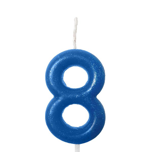 Vela Azul Neon Número 9
