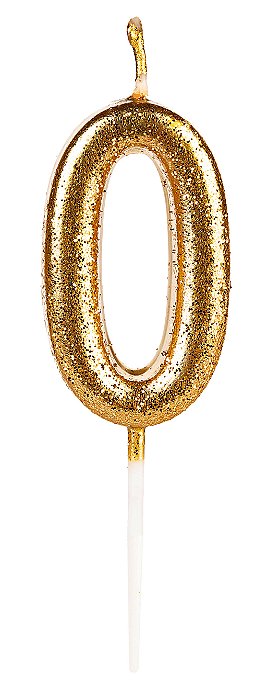 Vela Pequena Dourada Glitter 0