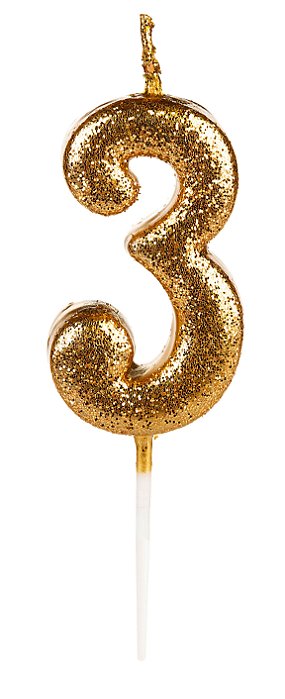 Vela Pequena Dourada Glitter 3