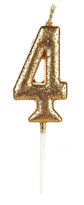 Vela Pequena Dourada Glitter 4