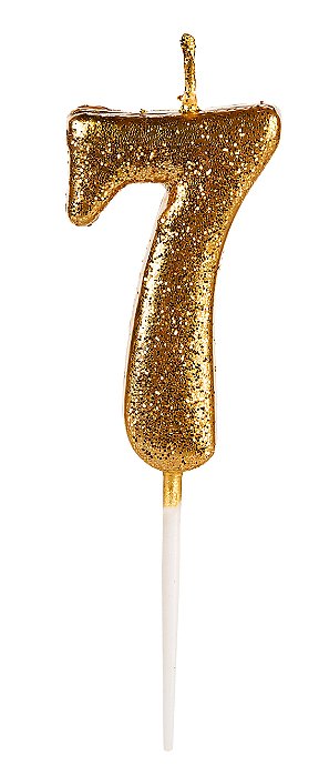 Vela Pequena Dourada Glitter 7