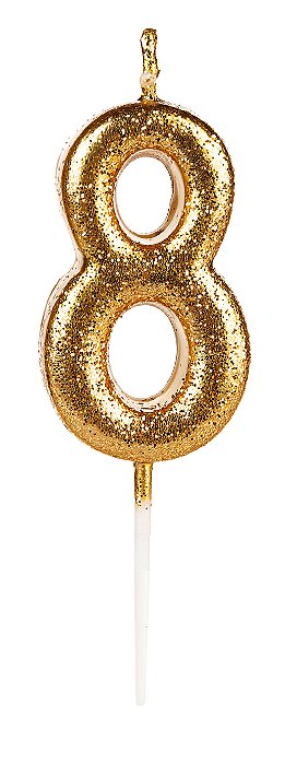 Vela Pequena Dourada Glitter 8