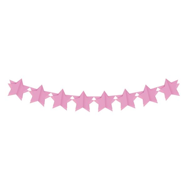 Faixa Decorativa Estrela 3D Rosa Claro 3,60m - 1 Un