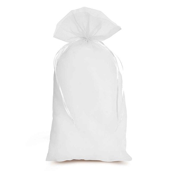 Saquinho de Tecido Liso Branco 19x39 - 8 Un