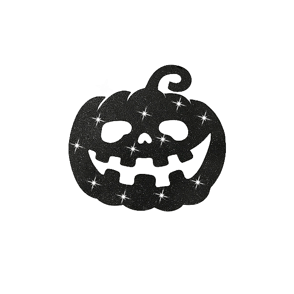 Painel Relevo para Decoração Halloween Abobora Preta Silh Glitter