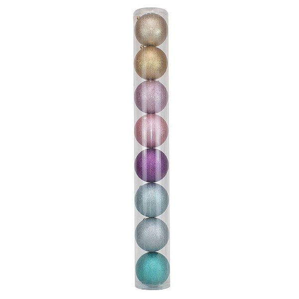 Bola Rainbow Glitter 10cm - 8 Un