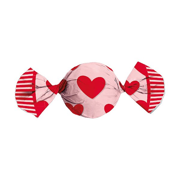 Embalagem para Trufa Paixão Rosa e Vermelho 14,5x15,5cm - 100 Un