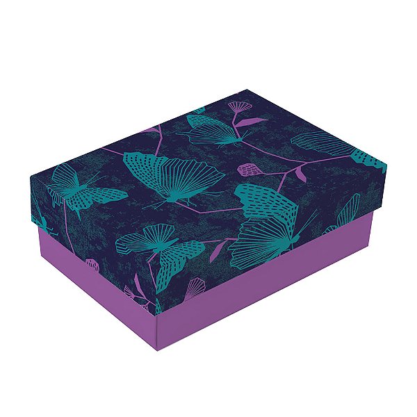 Caixa Retangular com Tampa Petit Dora Colorido M 19,5x14,5x6,5cm
