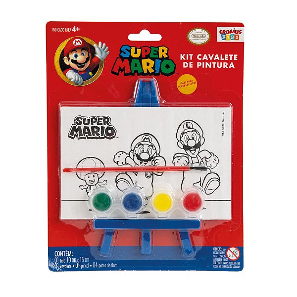 Lembrancinha Licenciada - Kit Cavalete para Pintura Mario Bros - 1 Un