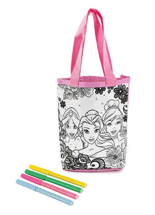 Lembrancinha - Bolsa Grande com Alça Princesas Branco - 1 Un