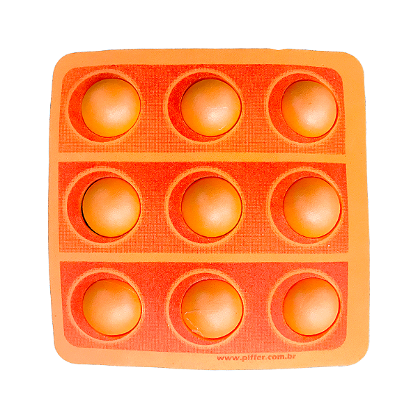 Aplique 3D Interativo Pop IT Laranja em EVA