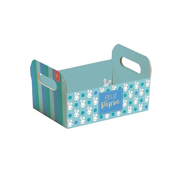 Caixote de Cartão Os Coelhinhos Azul P 16X10,5X4,5 - 10 Un