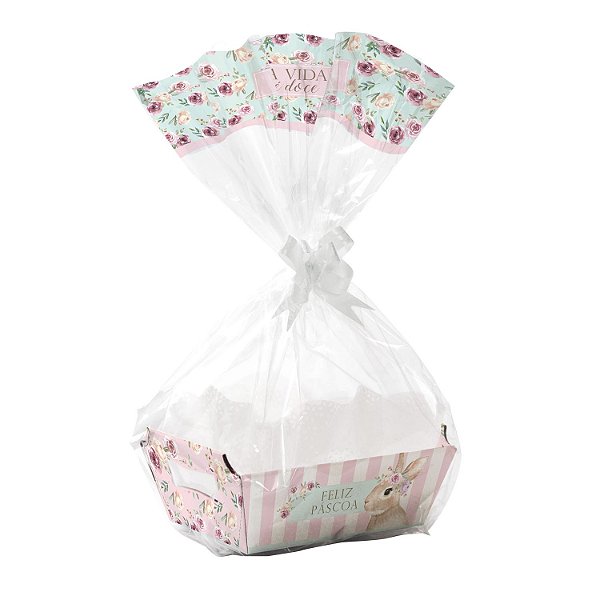 Kit Cesta Coelha Serena M 22x15x9cm - 1 Un