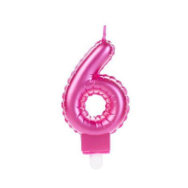 Vela Balão Rosa Número 6 - VOR06