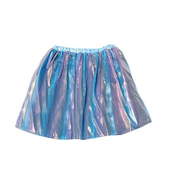 Saia Sem Tule Adulto Holográfico Azul