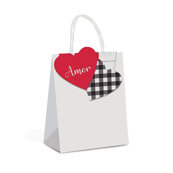 Sacola Papel com Fecha Meu Amor P 21,5X15X8