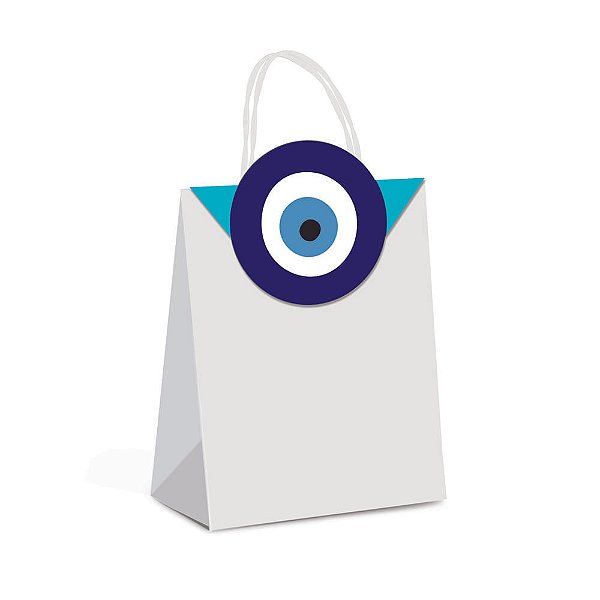 Sacola Papel com Fecha Olho Grego P 21,5X15X8