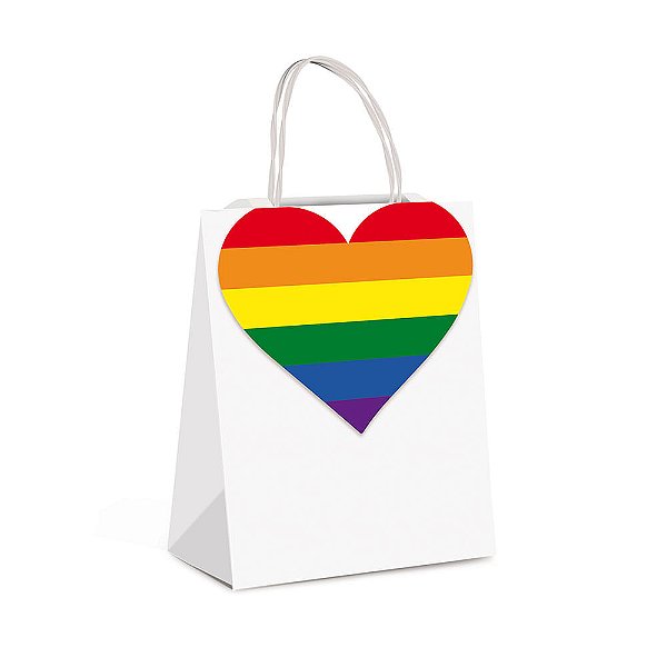 Sacola Papel com Fechanto Lgbt P 21,5X15X8