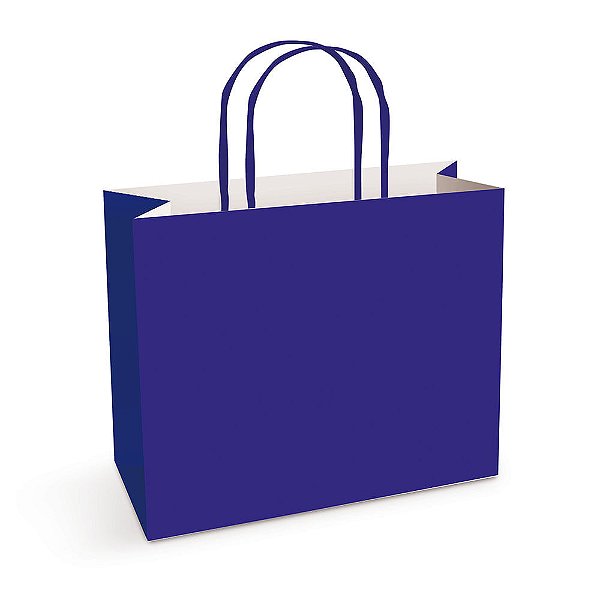 Sacola Papel Horizontal Azul Royal G 28X38X12