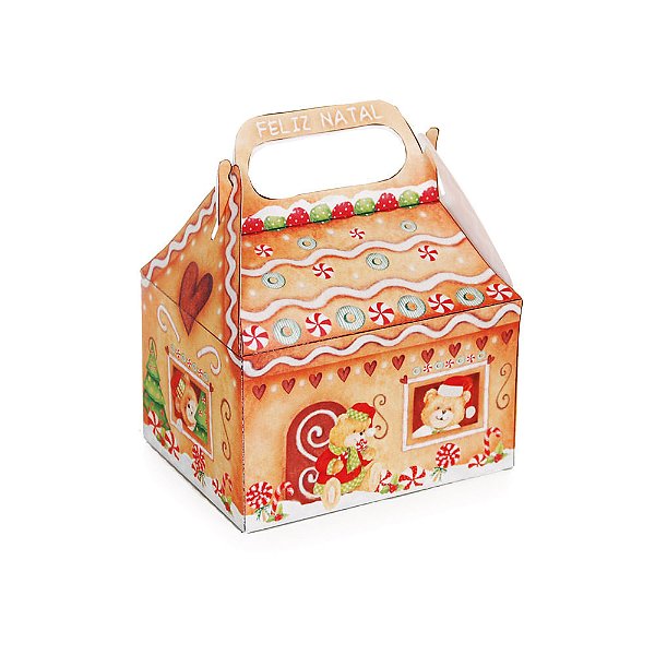 Caixa Casinha de Natal Dia Feliz Tam Peq - 10 Un