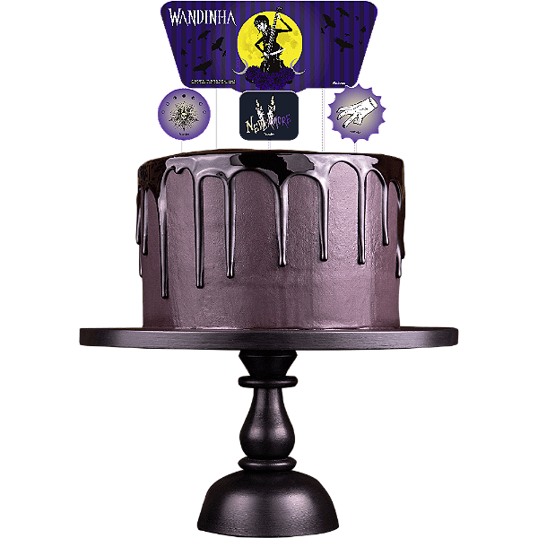 Topper Para Bolo Wandinha - 4 Un