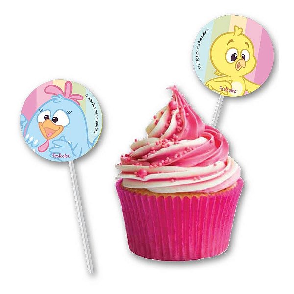 Bandeirinha para Docinhos Galinha Pintadinha Candy  - Festcolor - 08Un