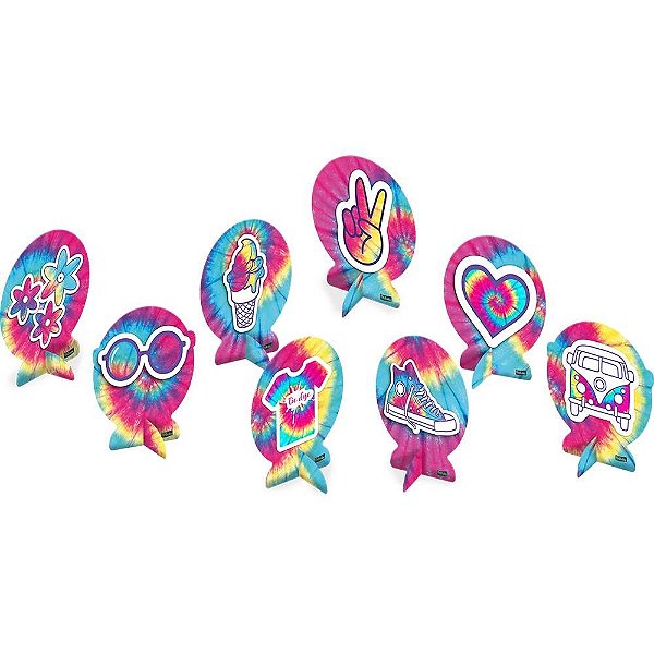 Decoração de Mesa Tie Dye - Festcolor - 08Un