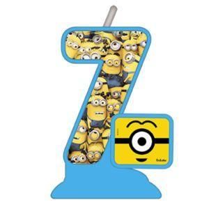 Vela Temática Minions Número 7 - Festcolor - 1Un