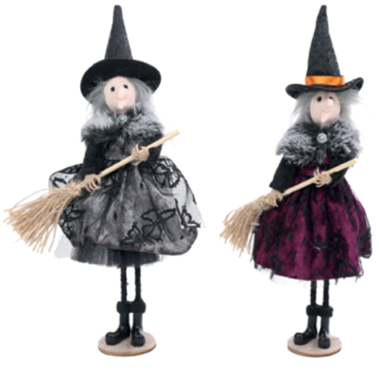 Bruxa Eva e Clodine Sortido Decoração de Halloween 22cm - 1 Un