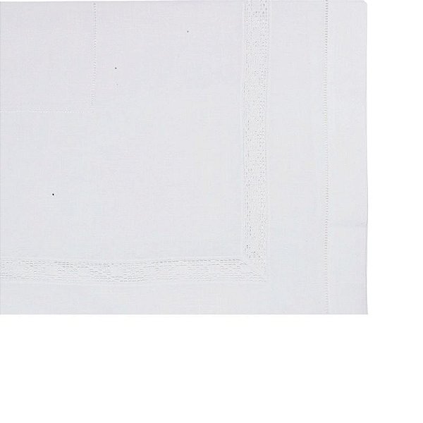 Toalha Mesa 6Rt Duplo Detalhe Vaz Branco 160X220