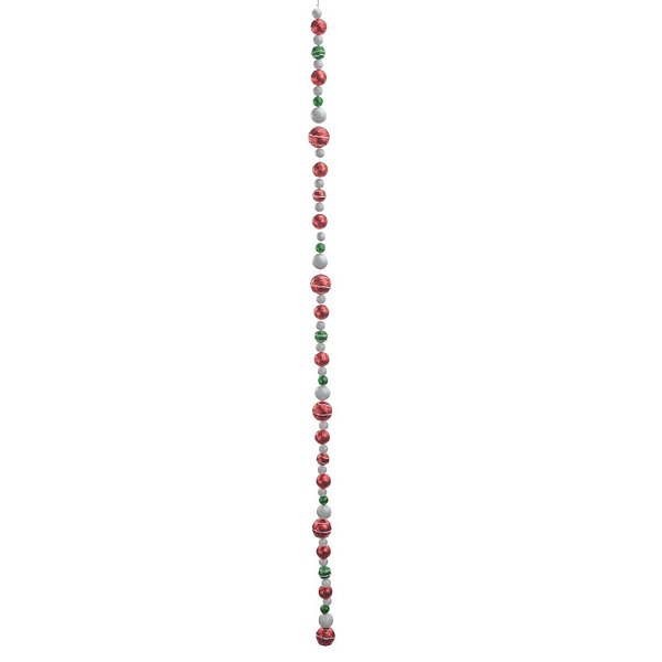 Cordão de Bolas Vermelho Verde Branco 125cm - 1 Un