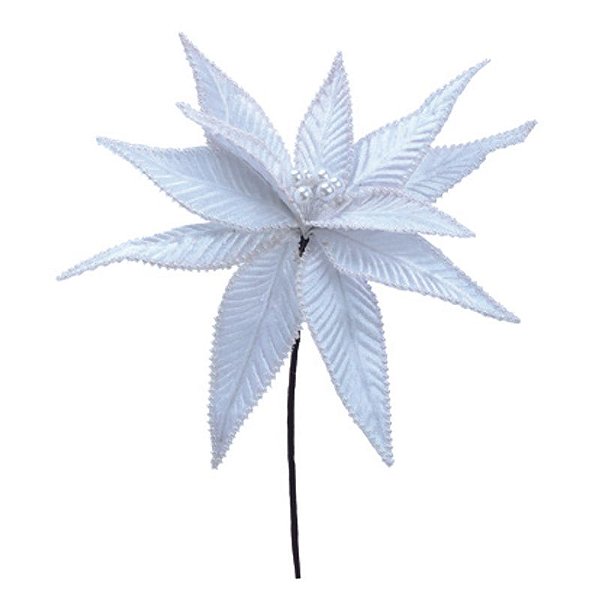 Poinsetia Branco 30cm - 1 Un