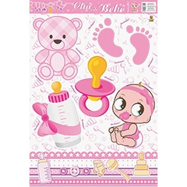 Painel Chá de Bebê Menina - 10 Un