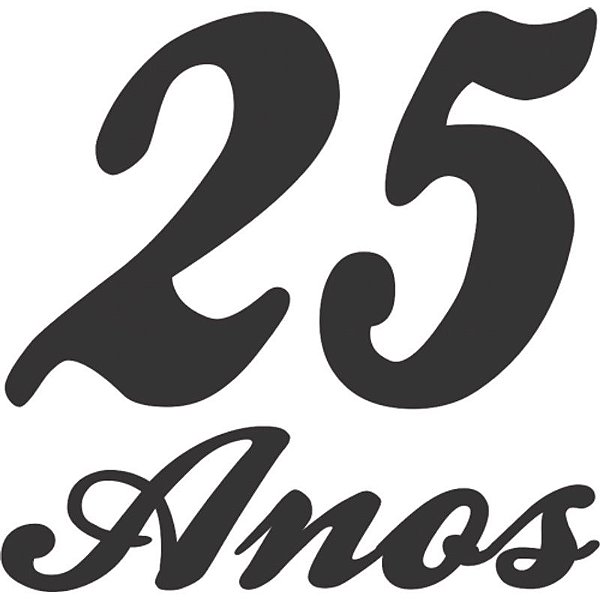 Adesivo Preto 25 Anos - 1 Un