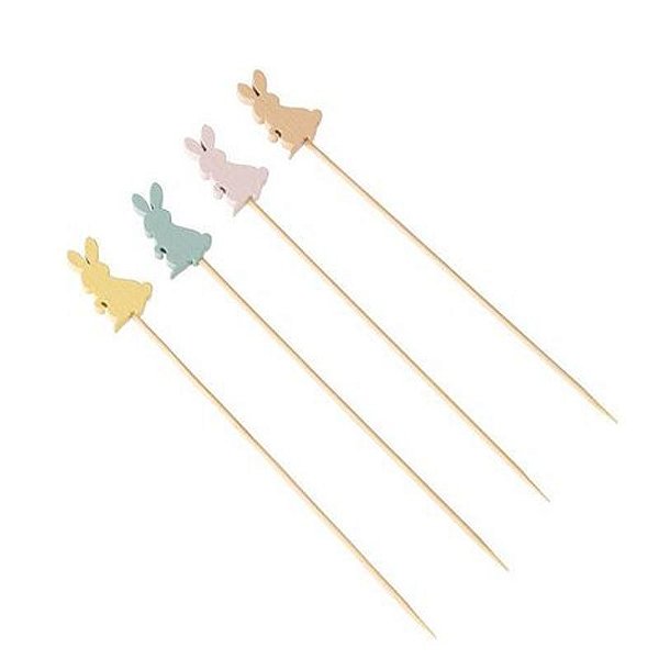 Palito em Bambu Para Petiscos 12cm Páscoa Diversos - 20 Un