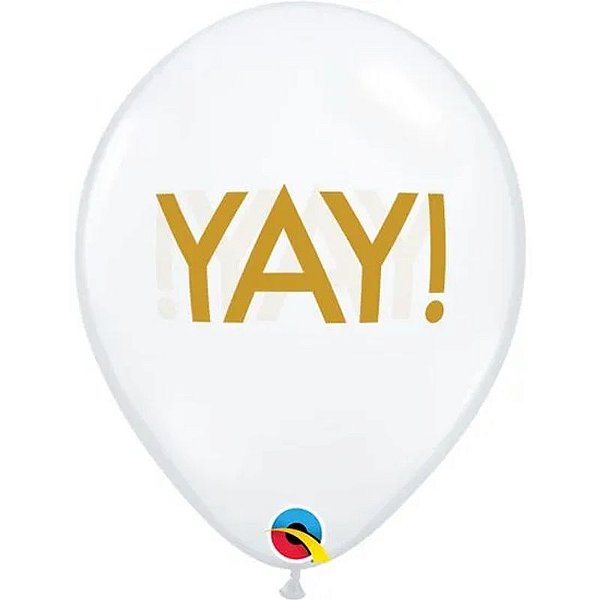 Balão Qualatex 11" - Transparente - Yay! - 50 Un