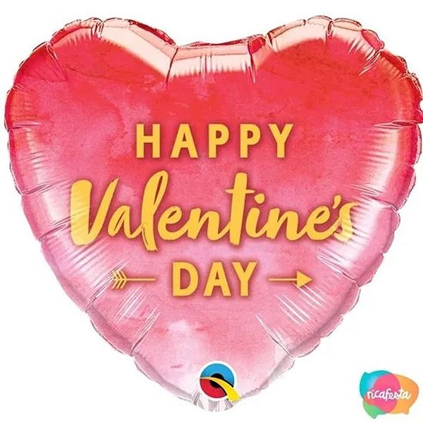 Balão Qualatex 18" - Coração - Valentine'S Day-Seta De Ouro - 1 Un