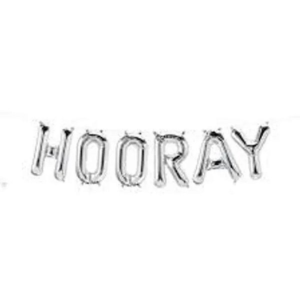 Balão Qualatex 16" - Kit - Hooray Prata - 1 Un