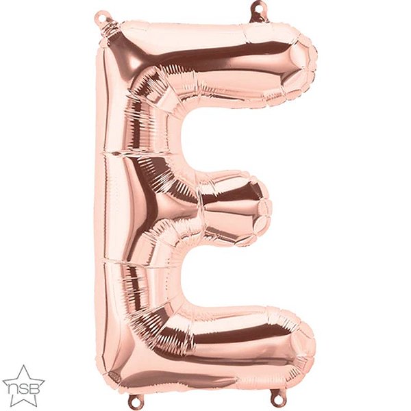Balão Qualatex 34" - Letra - E Rosê - 1 Un