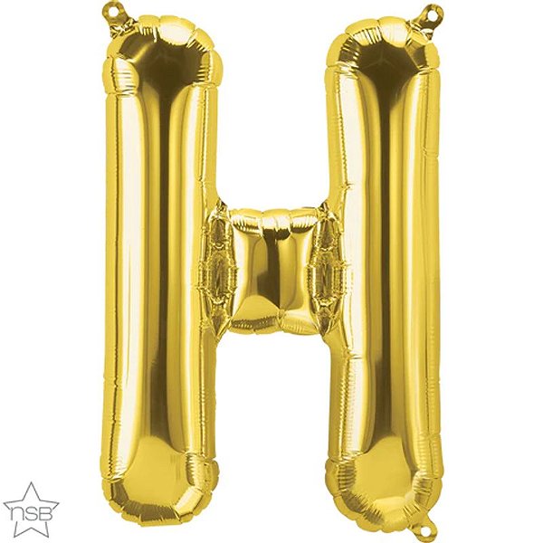 Balão Qualatex 34" - Letra - H Ouro - 1 Un