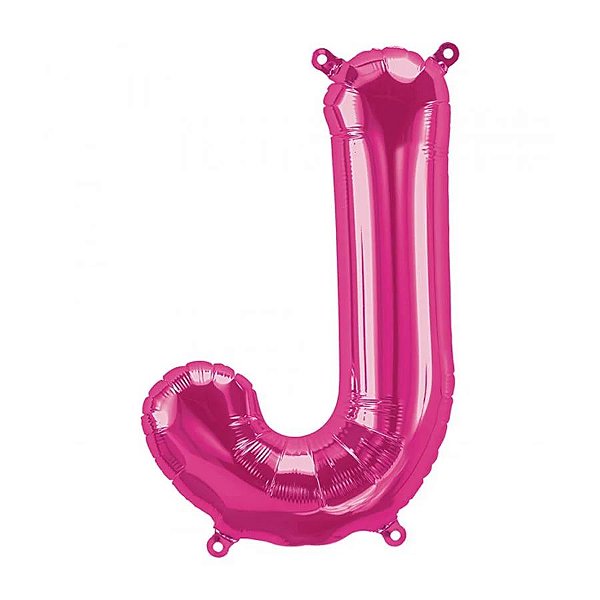 Balão Qualatex 34" - Letra - J Magenta - 1 Un