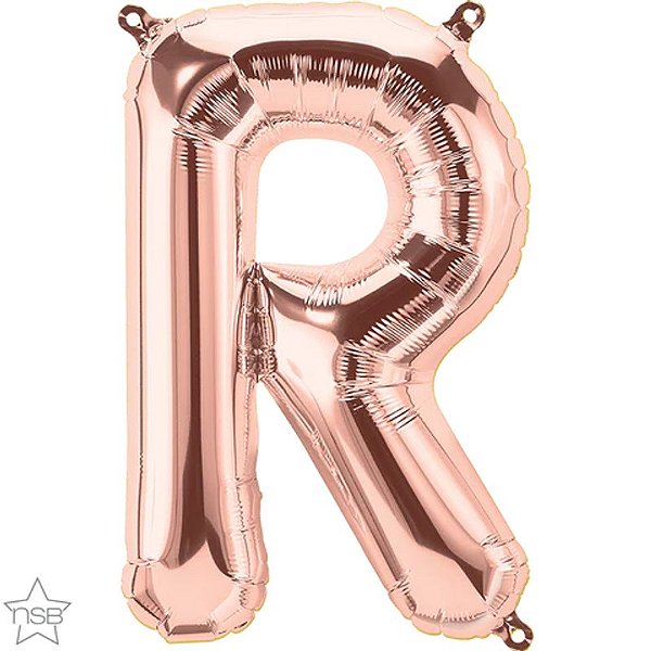 Balão Qualatex 16" - Letra - R Rosê - 1 Un