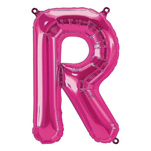 Balão Qualatex 16" - Letra - R Magenta - 1 Un