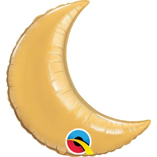 Balão Qualatex 35" - Lua Crescente - Ouro Metalizado Liso - 1 Un