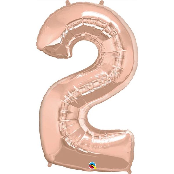 Balão Qualatex 34" - Número Dois Rosê - 1 Un