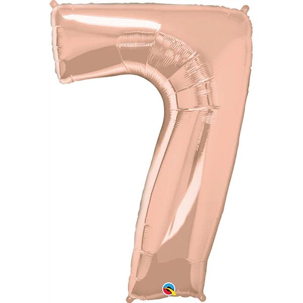 Balão Qualatex 34" - Número Sete Rosê - 1 Un