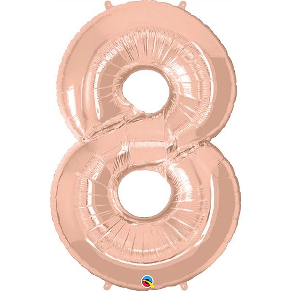 Balão Qualatex 34" - Número Oito Rosê - 1 Un