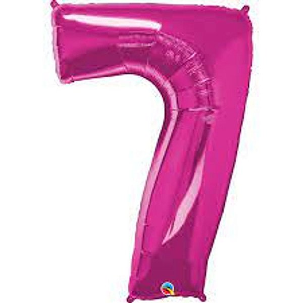 Balão Qualatex 16" - Número - 7 Magenta - 1 Un
