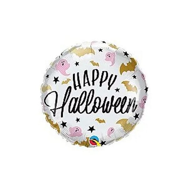 Balão Qualatex 18" - Redondo - Happy Halloween-Fantasmas - 1 Un