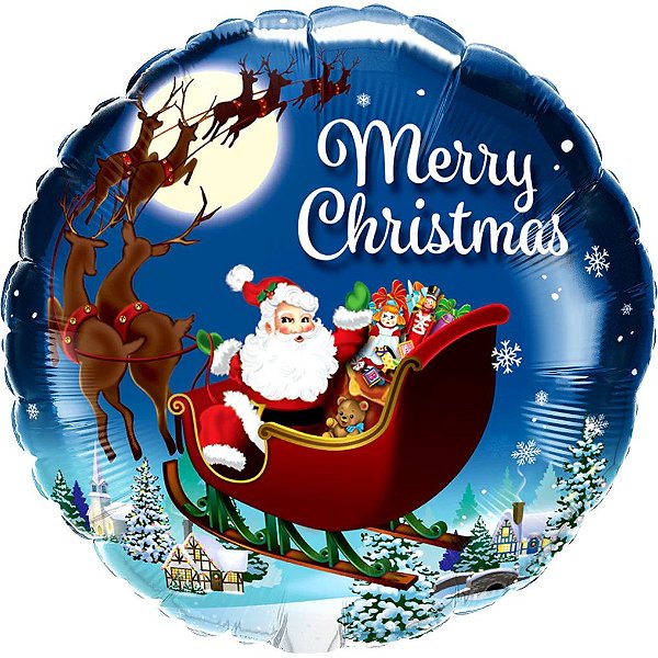Balão Qualatex 18" - Redondo - Merry Christmas-St. Nick - 1 Un